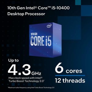Nuevo Procesador de Escritorio para Juegos Core I5-10400, 6 Núcleos, 4.3 GHz, FM1 (Chipset Serie 400), 65W, Tecnología de Virtualización, Modelo No. Inte - Product Image 1