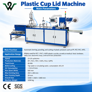 Nueva Máquina Termoformadora de Tapas de PS, PET, PP, PVC, HIPS, Totalmente Automática, con Motor y Bomba, de Alta Velocidad, Alta Productividad y Ecológica, para Artículos Desechables - Product Image 2
