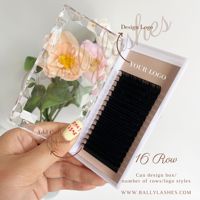Extensions de cils en cachemire noir mat 0.03, volume, en éventail préfabriqué, plateaux personnalisés, vente en gros