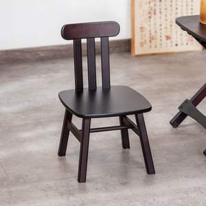 Chaise pour enfants en bois massif avec dossier, marron foncé, petite taille, pour usage domestique, salon, tabouret d'étude - Product Image 4