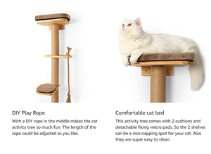 Penjual terbaik kucing Sisal tiang penggaruk mewah gaya Modern Harga kompetitif kayu untuk Halloween Natal penjual teratas furnitur kucing - Product Image 5