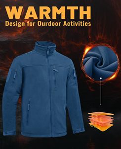 Men's Windproof Fleece Wind Breaker <strong>Jacket</strong> Lightweight Outerwear Full Zip Hiking Work <strong>Travel</strong> <strong>Jacket</strong> - Product Image 2