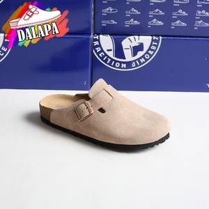Birkentocks personnalisés d'Allemagne, sandales plates d'extérieur, mules sabots en cuir véritable et daim pour <span class=keywords><strong>femme</strong></span>, avec semelle en liège, sabots solides Birkentocks - Product Image 2