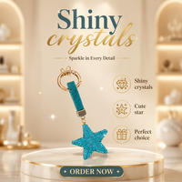 Vente d'usine – Porte-clés étoile créatif entièrement orné de diamants, ouvrable, pendentif de voiture, en métal tendance, vente en gros