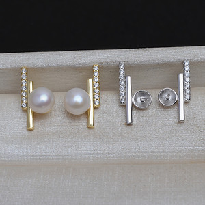 Wenchi S925 Plata Bandeja para Perlas 9.7 Mabe 13.3 Accesorios para Pendientes DIY Pendientes de Girasol Joyería de Plata Vacía China 16265 - Product Image 1