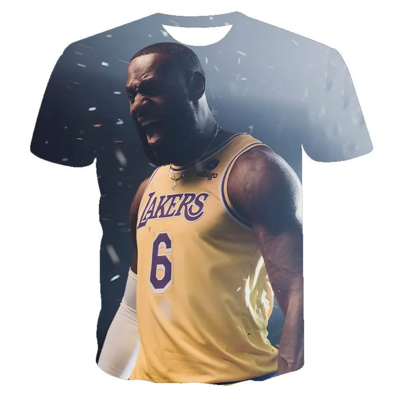 Cidade Camisas Dos Homens New L ebron James Fã Desgaste Los Angeles reis LA #6 DT T-Shirt Adulto