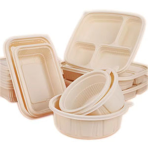 Contenedor Ecológico Biodegradable de Almidón de Maíz Tipo Concha para Hamburguesas, Sushi, Fideos y Jugos - Caja Desechable para Llevar - Product Image 2
