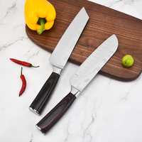 Vente en gros de couteaux de cuisine professionnels de différentes tailles, ensemble de couteaux à manche en acier inoxydable couleur bois métal