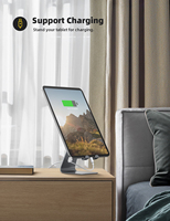 Support de tablette Lamicall A1 personnalisé avec logo, support de bureau réglable, support de téléphone en métal, station d'accueil, berceau pour tablettes de 4 à 13 pouces, cadeau