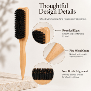 <span class=keywords><strong>Brosse</strong></span> à cheveux en bois de hêtre avec poils de sanglier, <span class=keywords><strong>brosse</strong></span> coiffante avec queue effilée pour cheveux secs ou mouillés, séchage à l'air, lissage, brillance, outil de salon - Product Image 5