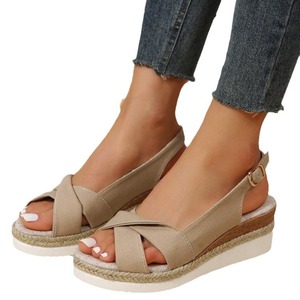 Sandalias Gladiador de Verano 2026, Estilo Coreano, para Mujer, Cómodas, con Plataforma Gruesa, Hebilla, Punta Abierta, Parte Superior de PU - Product Image 1