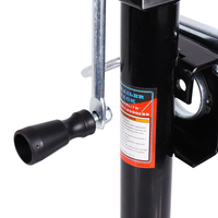 Cric pivotant pour remorque avec pied, déplacement latéral de 10 à 15 pouces, finition noire thermolaquée, pour remorques de camping-cars, utilitaires et bateaux