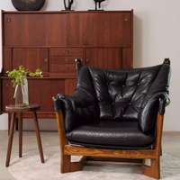 Fauteuil de salon de style vintage médiéval, canapé vintage en bois massif, chaise à cigares, tabouret de bar de style américain, chaise longue