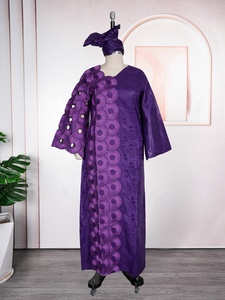 Robes africaines grande taille pour femmes, robe de luxe Boubou, robe longue de soirée de <span class=keywords><strong>mariage</strong></span> avec broderie riche en <span class=keywords><strong>Bazin</strong></span>, vêtements africains - Product Image 4
