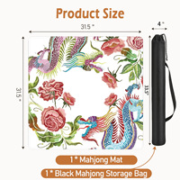 Tapis de mahjong personnalisé de style chinois en caoutchouc naturel écologique pliable antidérapant et insonorisant pour table de jeu