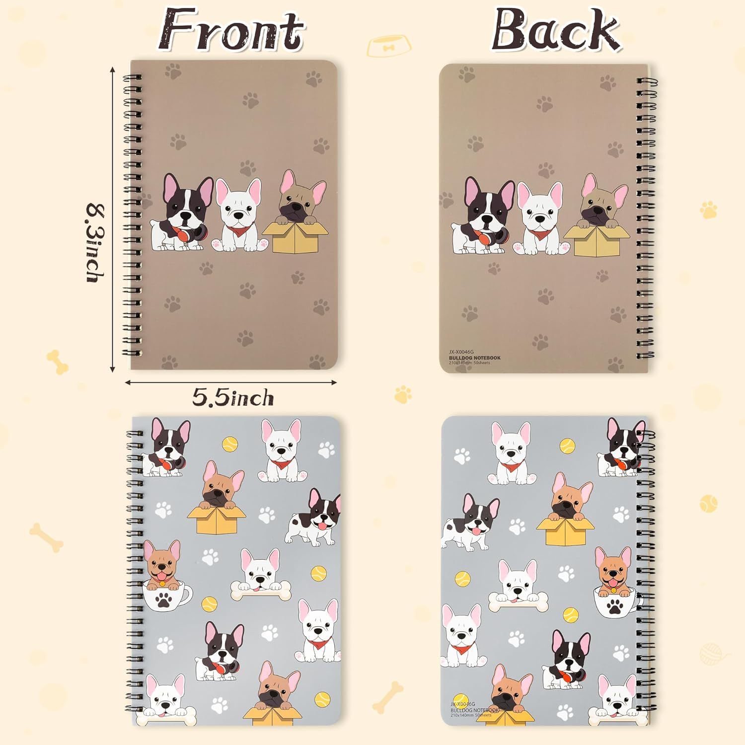 Confezione da 2 tema Bulldog