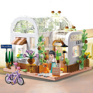 Forange FC8515 tienda de flores bloques de construcción techo abierto ciudad Steets casa DIY montaje con luces - Product Image 3