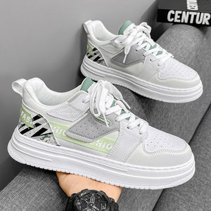 Zapatos de hombre modernos, versátiles, transpirables, informales, para skateboarding, zapatillas de moda, deportivas, con aumento de altura, de cuero para hombre - Product Image 6