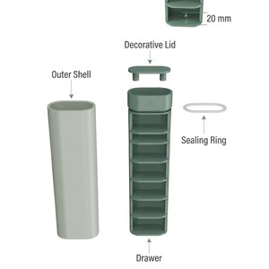 Boîte à pilules portable de voyage OEM Medibox HT003 en gros, mini-organisateur de rangement pour médicaments, 7 jours, 6 compartiments - Product Image 3