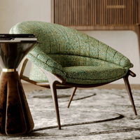 Chaise de loisir de luxe, velours beige exquis, pieds en bois foncé, confortable, élégante, salon, chaise de style unique de qualité supérieure pour la maison
