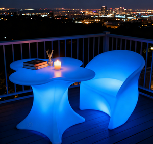 Meubles modernes LED approuvés CE RoHS Ensembles de jardin à couleur changeante Ensembles de <span class=keywords><strong>table</strong></span> et de chaises pour boîte de nuit - Product Image 6