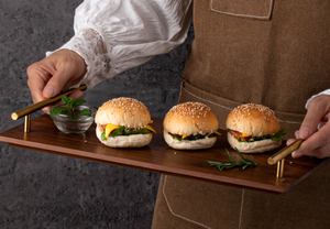 <span class=keywords><strong>Plateau</strong></span> petit-déjeuner en <span class=keywords><strong>bois</strong></span> de cuisine plateaux de service de restaurant <span class=keywords><strong>plateau</strong></span> de service à gâteaux avec poignées - Product Image 3