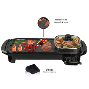 New Model Customized Homemade Bbq Grill Smokeless Indoor Bbq Grill Electric Bbq Grill With Hot Pot