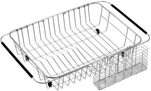 Scolapiatti Espandibile a Singolo Ripiano in Acciaio Inox, Tipo da Appoggio per Lavello, Facile Installazione per Asciugare Piatti e Ciotole - Product Image 6