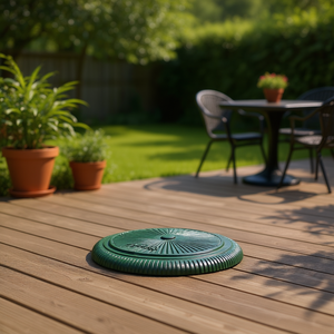 Base per Ombrellone da Patio in Ghisa Rotonda Portatile, Design Tradizionale Verde, Arredamento da Esterno - Product Image 2