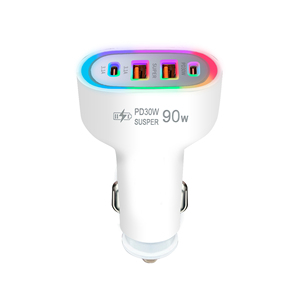 90W Car Charger Fast Charging Mobile Phone USB-C Quick Car Charger 4 Ports Car Lighter Adapter - Product Image 4