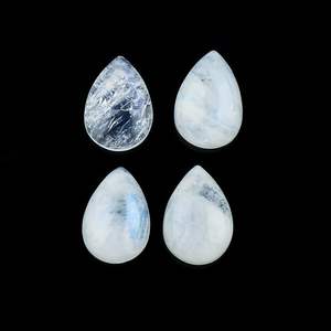 YASHEE Piedra lunar arcoíris natural de 10x7 mm, cabujón en forma de pera, piedra preciosa suelta para la fabricación de joyas - Product Image 4