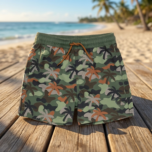 Pantalones Cortos de Camuflaje para Hombre, de Secado Rápido, con Cordón en la Cintura, Casuales, de Tela de Poliéster - Product Image 4