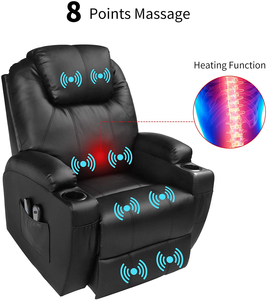 <span class=keywords><strong>Fauteuil</strong></span> inclinable sans accoudoirs haut de gamme avec massage chauffant, <span class=keywords><strong>en</strong></span> <span class=keywords><strong>cuir</strong></span> et gel, pour salon - Product Image 2