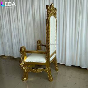 Sedia da sposa in stile trono antico dorato LEDA - Product Image 4