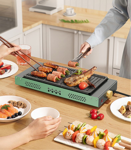 Parrilla Eléctrica Multifuncional para Barbacoa y Plancha para Hot Pot con Placa Desmontable, Sin Humo, para Uso en Interiores, de Aluminio Fundido - Product Image 5