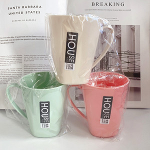 Tazza per spazzolino con manico, tazze per coppie, tazza da caffè, tazza in plastica per lavarsi la bocca, per bere acqua, da viaggio - Product Image 2