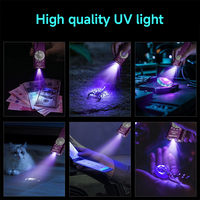 Lampe torche LED UV laser de poche rechargeable Type-C étanche en aluminium puissante ST6 Pro pour urgence et camping avec interrupteur arrière, lampe de travail EDC