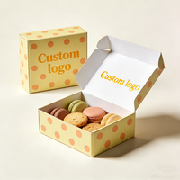 Boîtes d'expédition ondulées à design géométrique, compartiments personnalisés, écologiques, portables, pour emballage de biscuits
