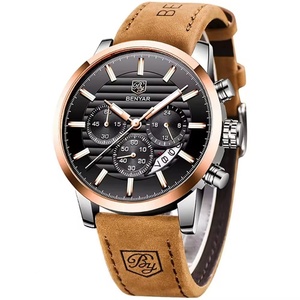 Montre à quartz pour homme BENYAR 5104, marque haut de gamme, style décontracté, bracelet en cuir - Product Image 3