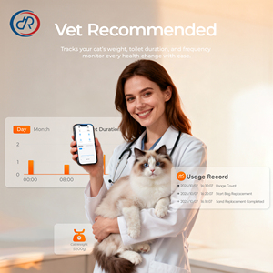 Litière autonettoyante OKKPETS, design fermé, litière automatique intelligente pour chat, application WiFi, contrôle, capteurs radar <span class=keywords><strong>de</strong></span> sécurité, faible bruit - Product Image 2