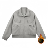 Veste en cuir rétro américaine de style streetwear, avec fermeture éclair décorative, design en cuir PU, veste ample pour homme