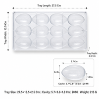 Moule à chocolat en polycarbonate PC 12 cavités, qualité alimentaire, transparent, facile à démouler, pour bonbons DIY, outil de cuisson pour œufs de Pâques
