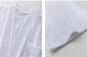 Peignoir en velours éponge <span class=keywords><strong>de</strong></span> coton épaissi pour hôtel 5 étoiles - Fournisseur direct <span class=keywords><strong>de</strong></span> linge <span class=keywords><strong>de</strong></span> lit long en lin - Product Image 3