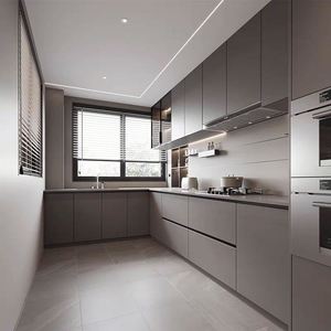 ตู้ครัวไม้เนื้อแข็ง Moden ชุดตู้ครัวกว่างโจวตู้ครัวทันสมัยหรูหรา - Product Image 3