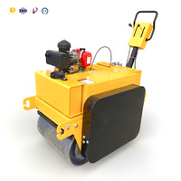 Mini-compacteur routier à cylindre vibrant à double tambour de 1,5 tonne, autoporté, moteur Changchai 10 kW