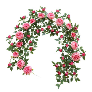 Hua Qianyun Artificial Rose Vines Silk Flower Decorative Coverings For Wedding Home Outdoor Photography Props - Product Image 5