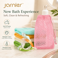 Sac de Savon en Filet de Nylon Africain Personnalisé en Gros, Éponge de Bain Exfoliante du Ghana avec Cordon en Ruban