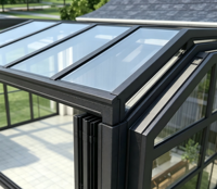 Kit de véranda contemporaine en aluminium à pente simple Lean, verre isolant Low-E double trempé, 4 saisons, pour patio, villa, résidentiel