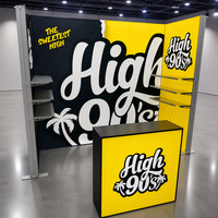 Stan Pameran Modular SEG Fabric Light Box dengan Rak, Rangka Aluminium Portabel, Layar LED Backlit untuk Pameran Dagang dan Expo Produk