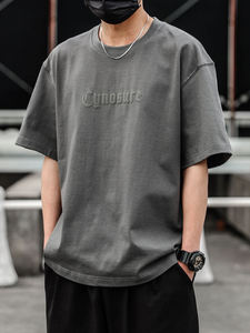 Oem Classic Round Neck Tee Shirt Custom logo t Shirts Plain Cotton Men Tshirt 3d Puff Print Men T-shirt for Men - Product Image 3